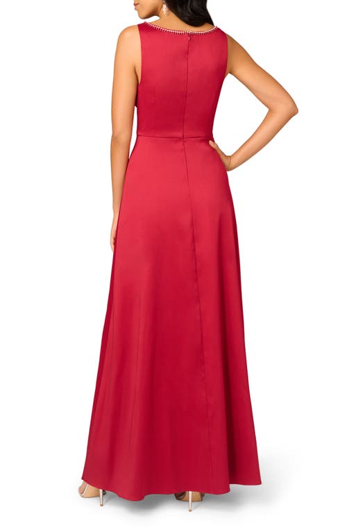 Shop Aidan Mattox By Adrianna Papell Stretch Mikado A-line Gown In Matador Red