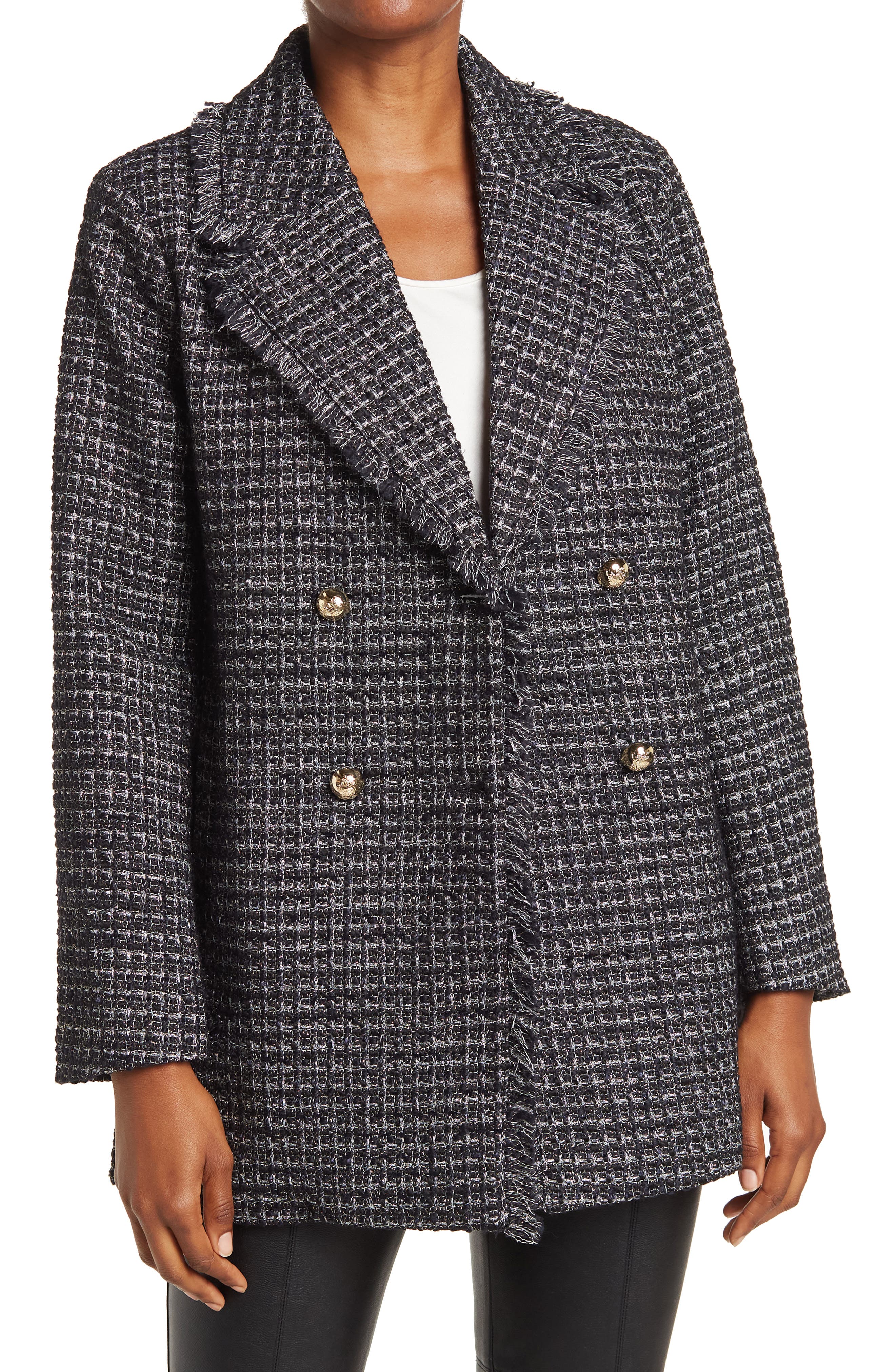 Dolce Cabo Tweed Metallic Blazer Jacket 