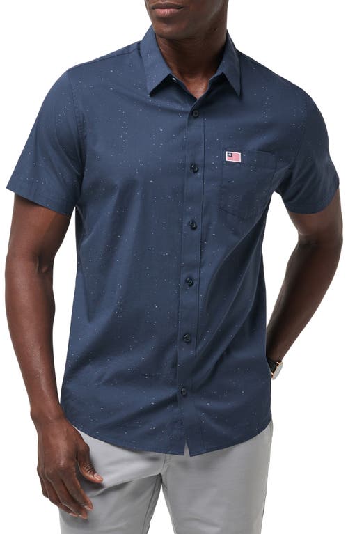 Shop Travismathew Valley Forge Stretch Short Sleeve Button-up Shirt In Total Eclipse