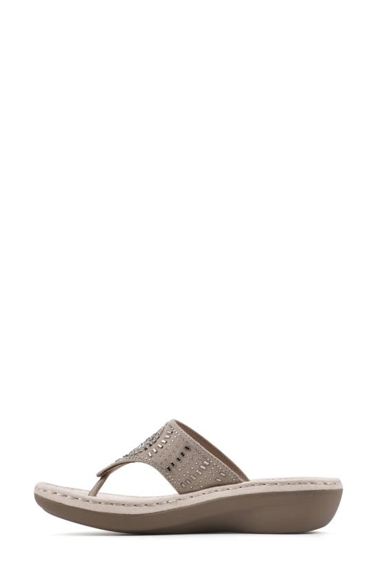 Cliffs By White Mountain Cienna Thong Comfort Sandal In Stone Fabric