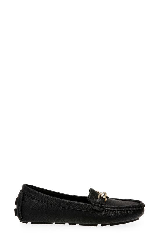 Shop Anne Klein Snaffle Faux Leather Loafer In Black Tumbled/black