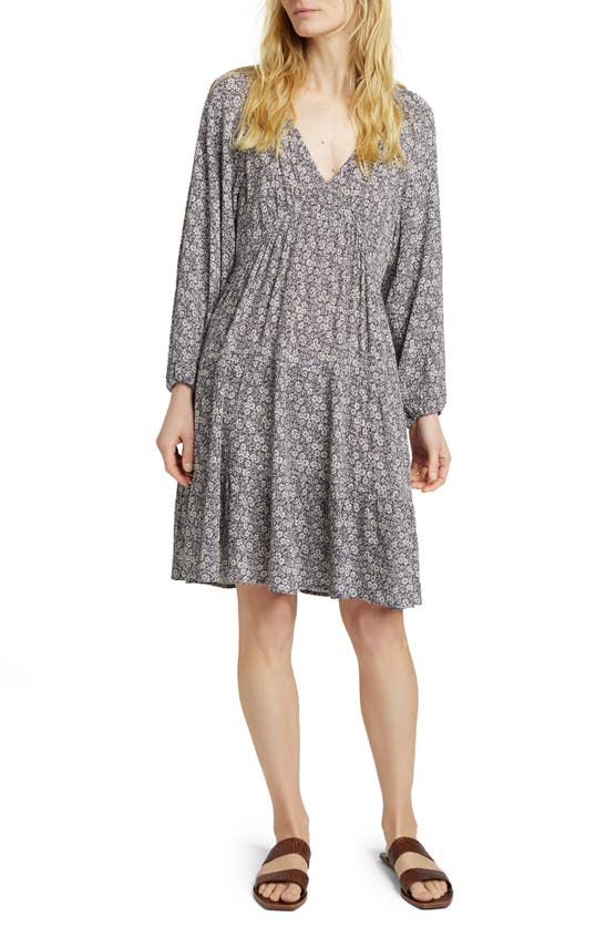 Shop Faherty Sirene Floral Long Sleeve Dress In Navy Ditsy