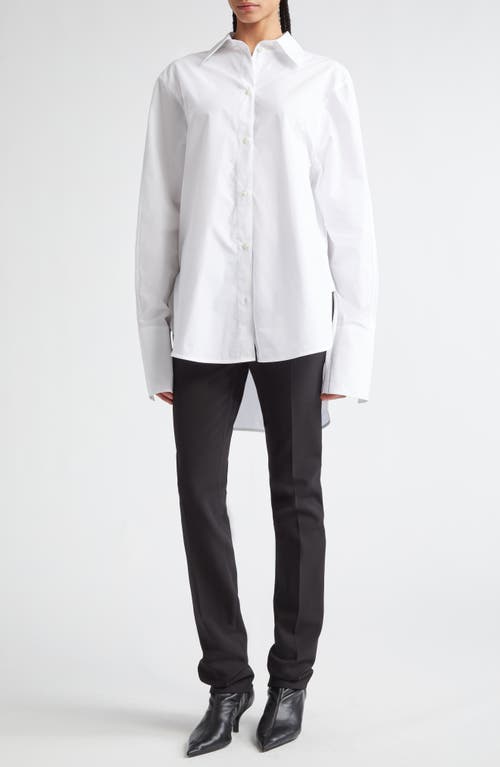 Shop Totême Toteme Double Length Cuff Button-up Shirt In White