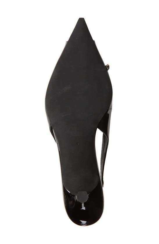 Shop Jeffrey Campbell Cirques Pointed Toe Kitten Heel Pump In Black Patent Silver