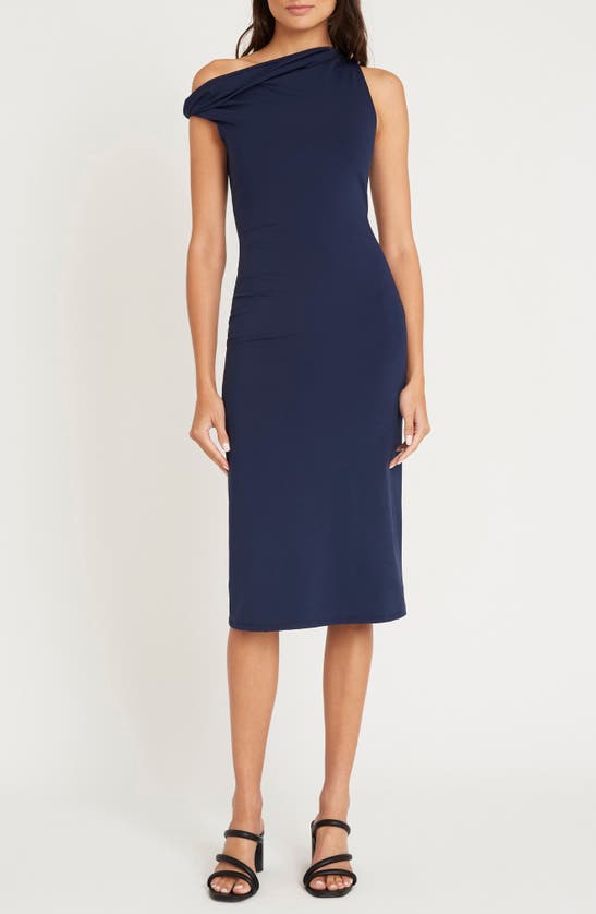 Luxely Indigo Sheath Cocktail Dress In Evening Blue