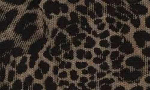 Shop Dkny Print Long Sleeve Mesh Top In Safari Khaki/black