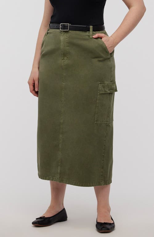 Cargo Midi Skirt in Desert Olive