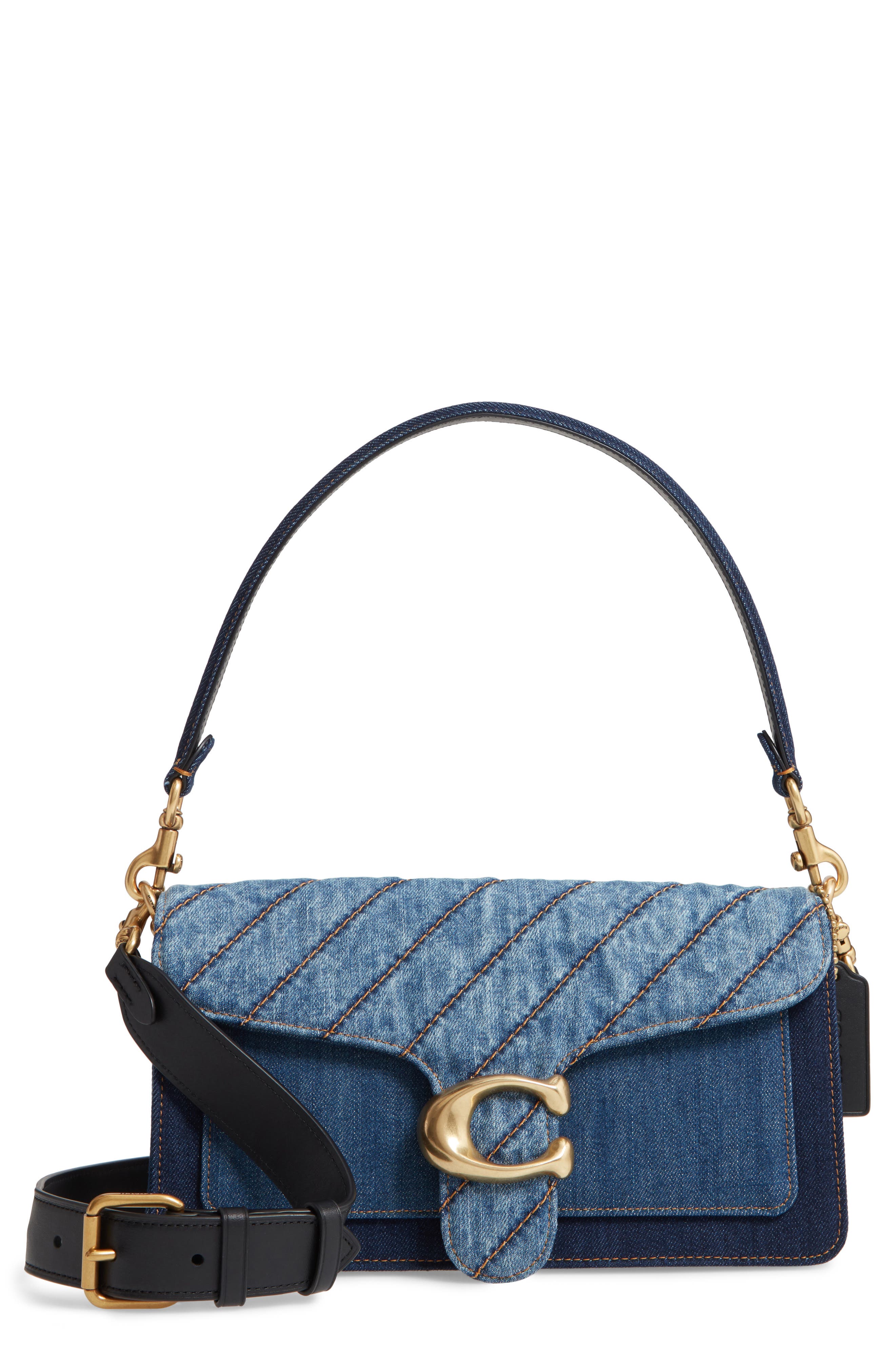 coach blue denim handbag