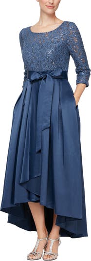 Alex Evenings Sequin Lace High-Low Cocktail Dress | Nordstrom