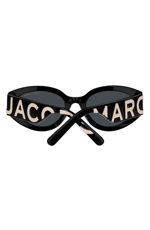 Shop Marc Jacobs 54mm Round Sunglasses In Black White/gray