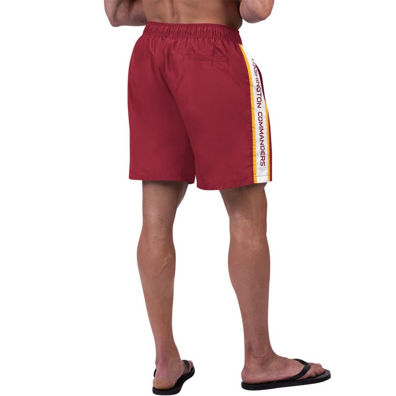 Shop G-iii Sports By Carl Banks Burgundy Washington Commanders Streamline Volley Swim Shorts