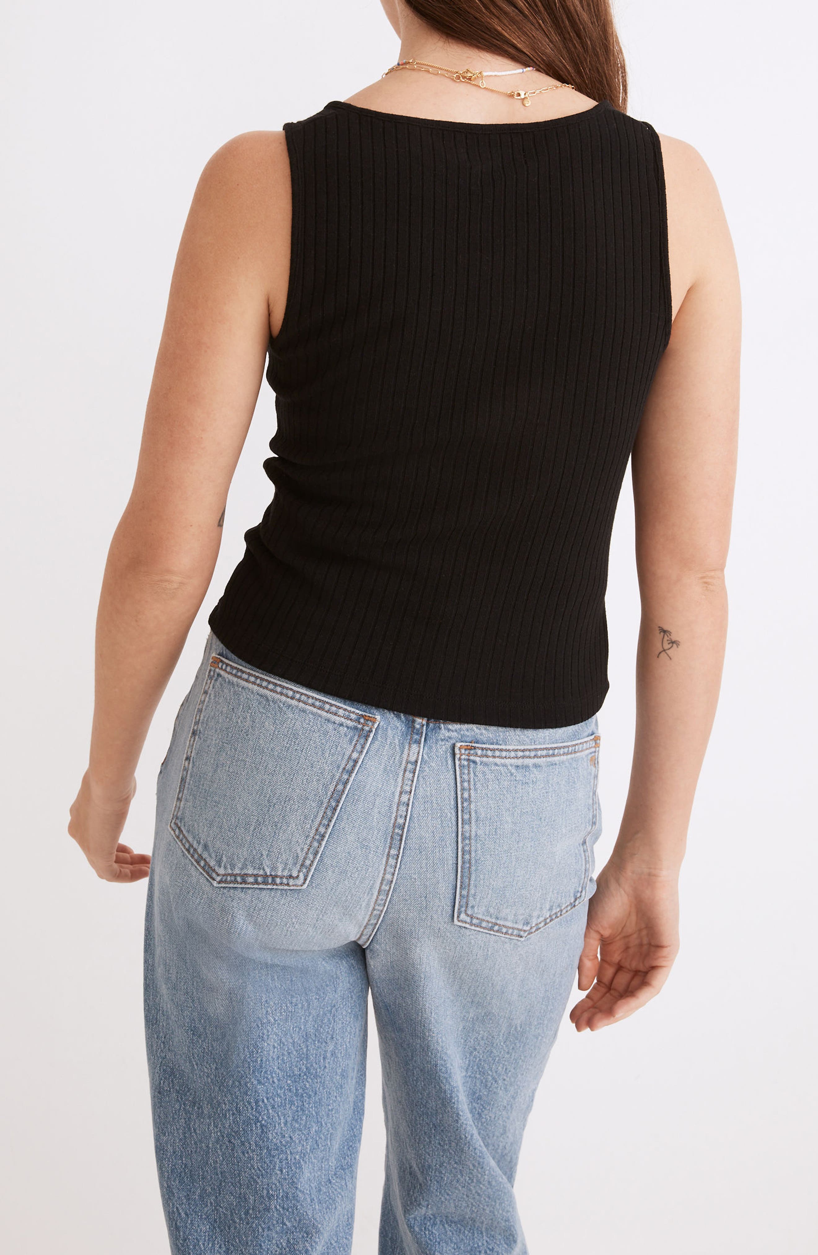 Madewell Rib Button Front Crop Tank 