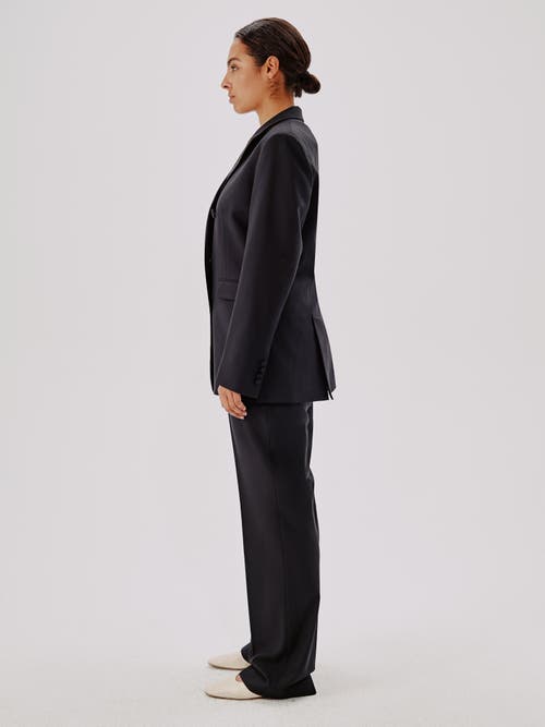 Another Tomorrow Double Breasted Jacket In Black