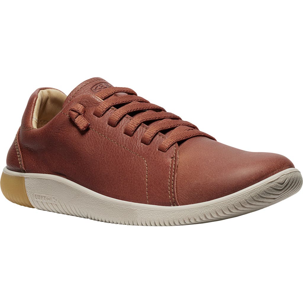 Keen Knx Leather Sneaker In Tortoise Shell/plaza Taupe