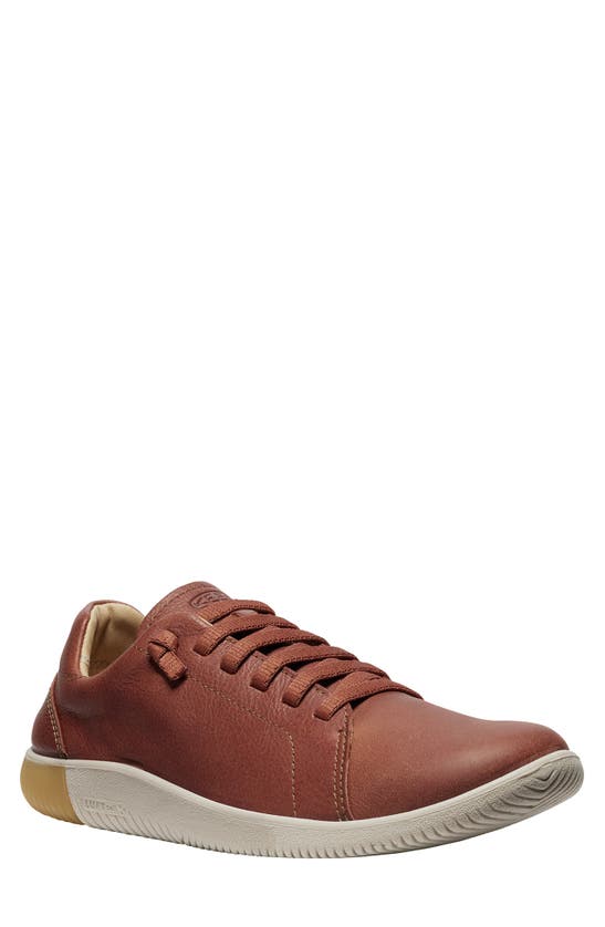 Shop Keen Knx Leather Sneaker In Tortoise Shell/ Plaza Taupe