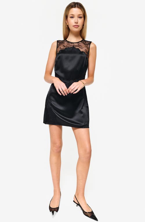 Shop Cami Nyc Farrah Lace & Satin Minidress In Black