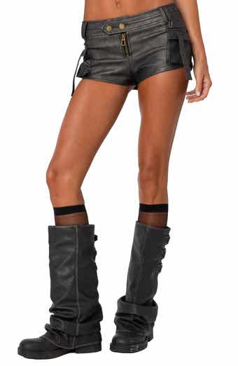 EDIKTED Ramona High Waist Faux Leather Shorts Nordstrom