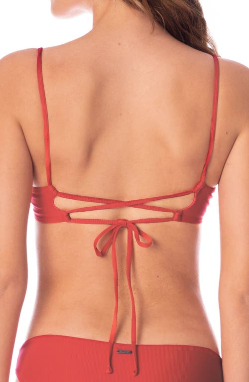 Shop Maaji Red Camelia Dainty Reversible Underwire Bikini Top