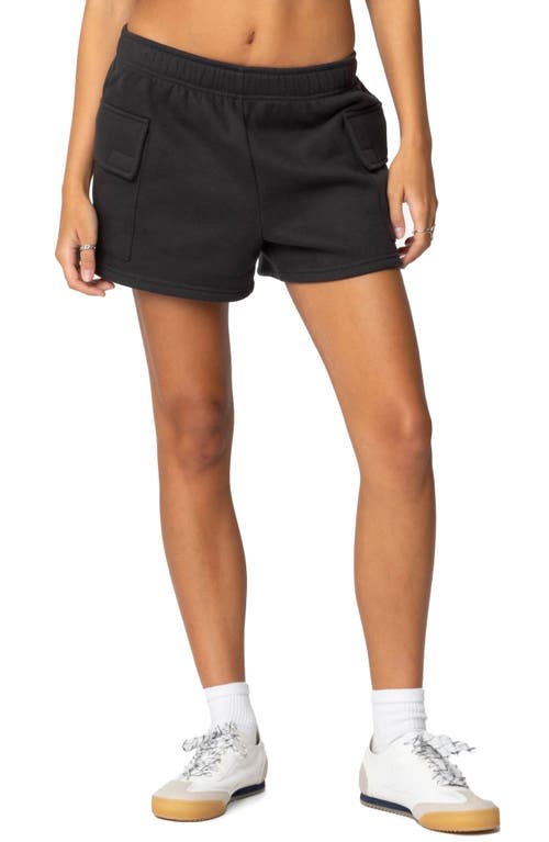 Shop Edikted Garnet Cargo Sweat Shorts In Dark Gray