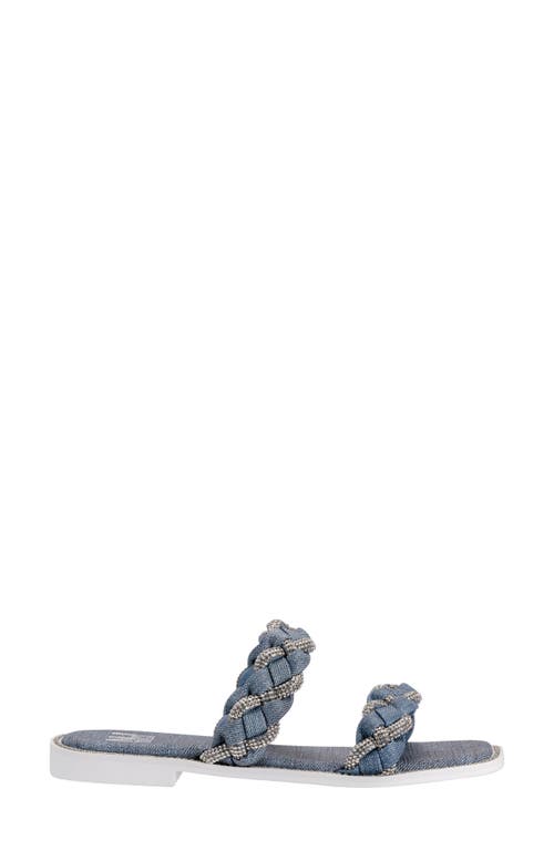 Ninety Union Sunny Embellished Slide Sandal In Blue Denim