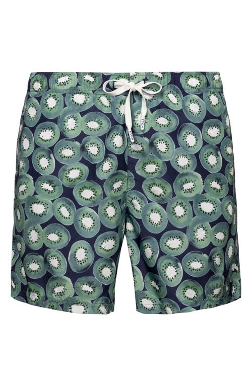 Eton - Kiwi Print Swimming Shorts 10001126627 In Blue/green
