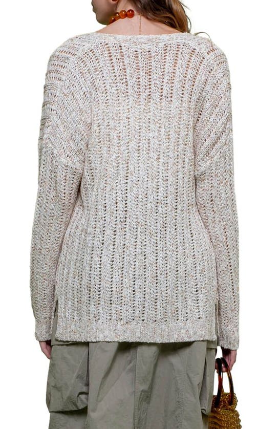 Blu Pepper Split Hem Cardigan In Natural