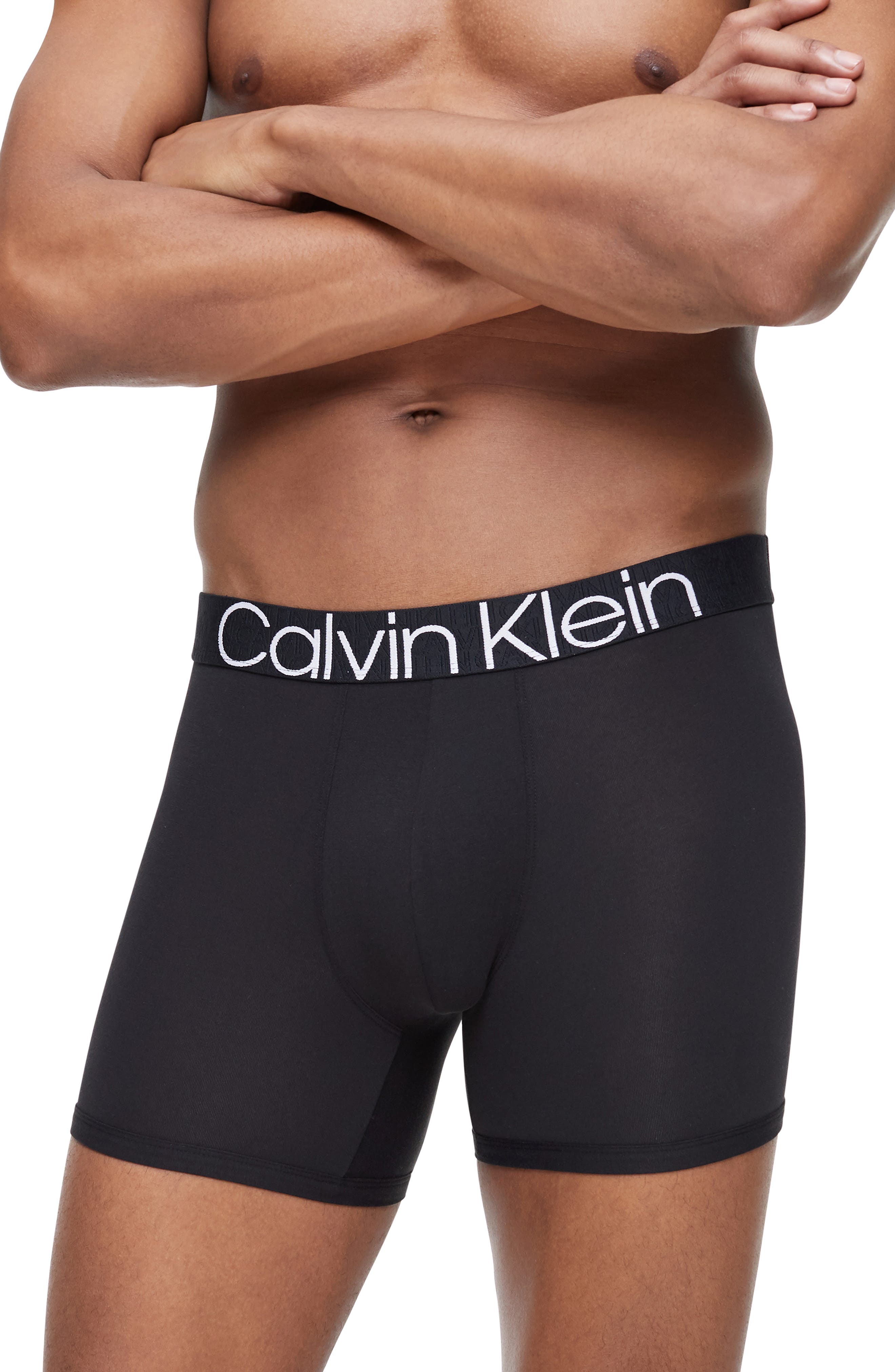 UPC 790812539347 product image for Men's Calvin Klein Eco Cotton Blend Boxer Briefs, Size Large - Black | upcitemdb.com