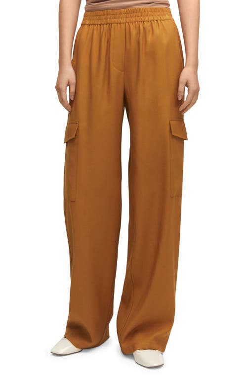 MANGO Flowy Cargo Pants in Ochre at Nordstrom, Size X-Small