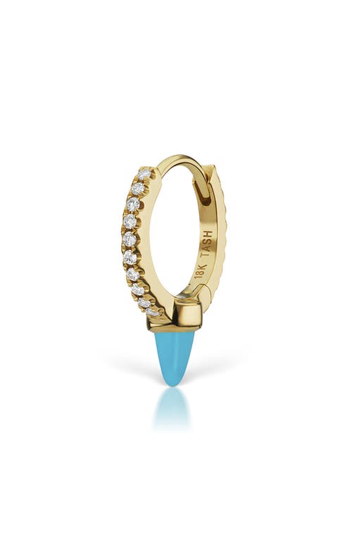 Maria Tash Single Short Spike Turquoise & Diamond Eternity Clicker in Yellow Gold at Nordstrom, Size 8 Mm