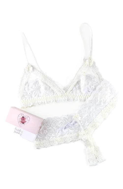 Hanky Panky Honeymoon Lace Bra & Crotchless Thong Set Light Ivory at Nordstrom,