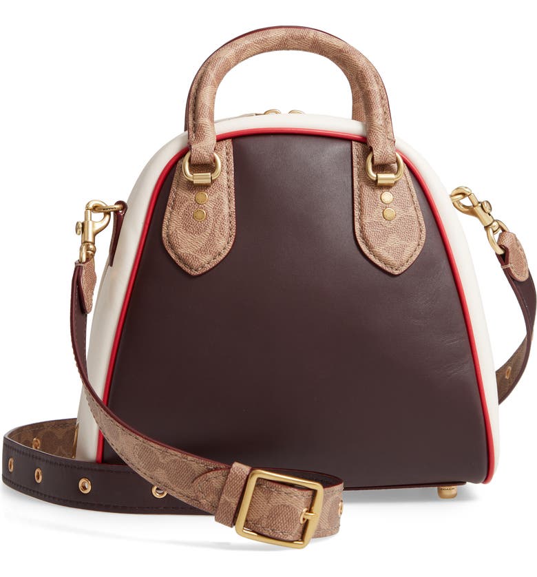 Coach Bowling Bag Leather Signature Canvas Satchel Nordstrom