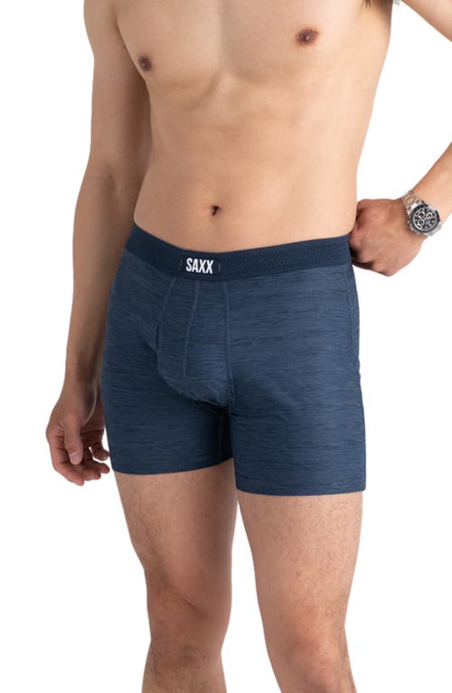 SAXX DropTemp Cooling Mesh Relaxed Fit Boxer Briefs in Dark Denim Heather at Nordstrom, Size Large