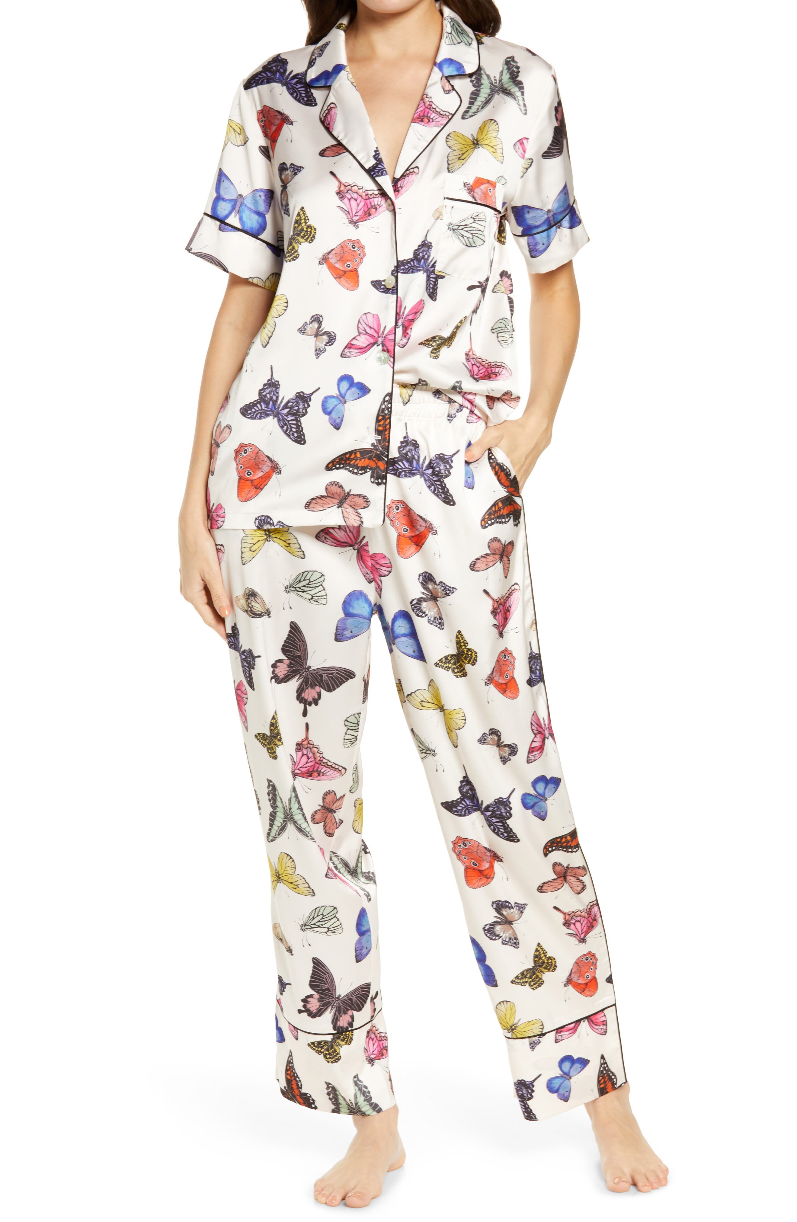 KILO BRAVA Butterfly Satin Pajamas 