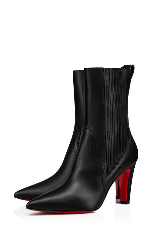 Shop Christian Louboutin Santiag Pointed Toe Bootie In Black