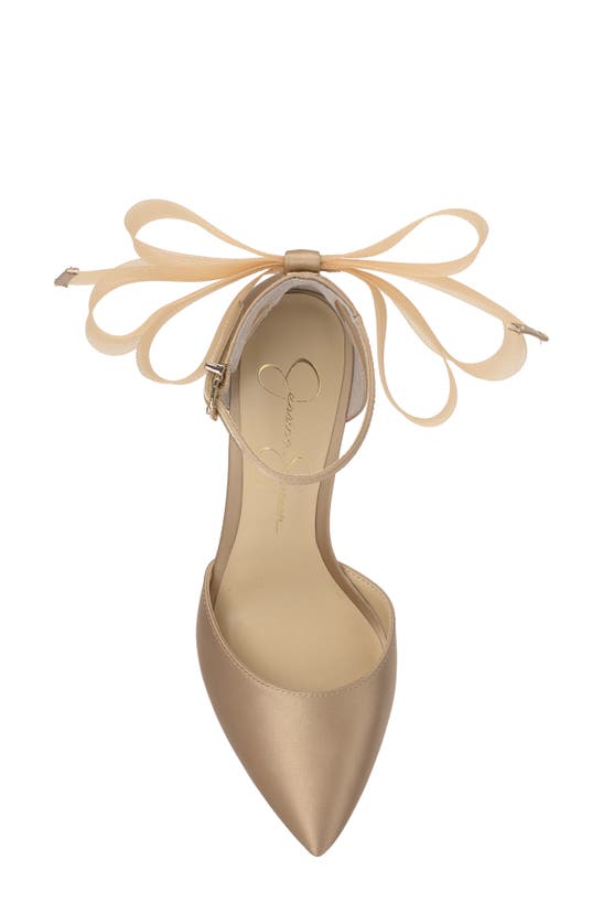 Jessica Simpson Phindies Ankle Strap Pointed Toe Pump In Champagne