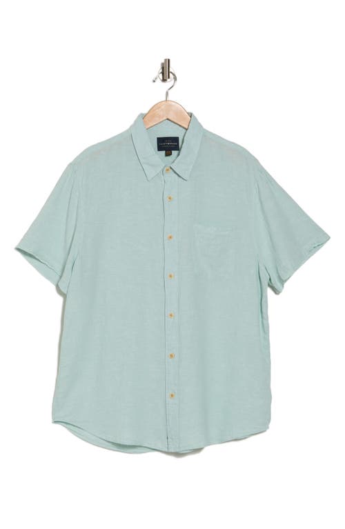Shop Lucky Brand Short Sleeve Cotton Blend Button-up Shirt In Blue Haze