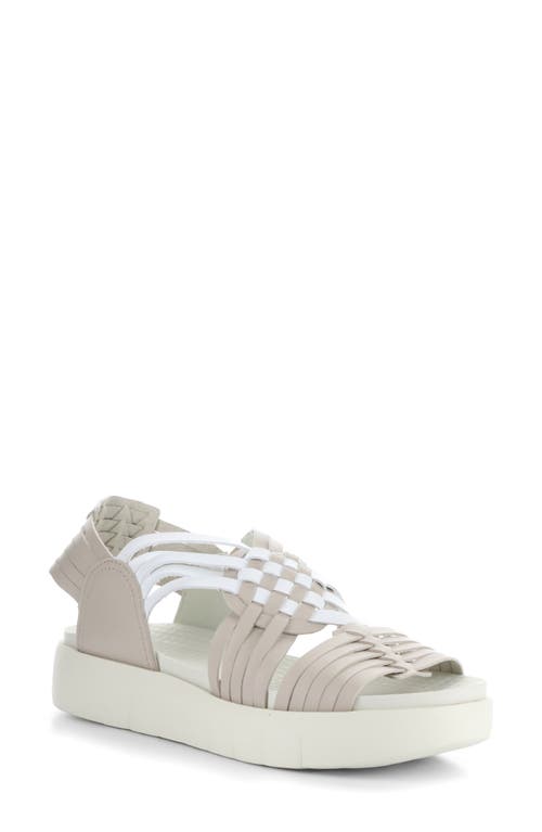 Shop Bos. & Co. Rizer Strappy Platform Sandal In Beige/white Leader