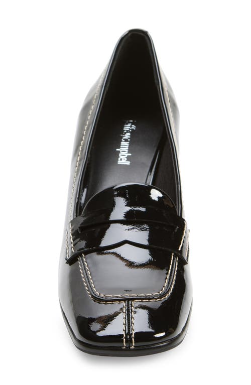 Shop Jeffrey Campbell Nonfiction Penny Loafer Pump In Black Patent