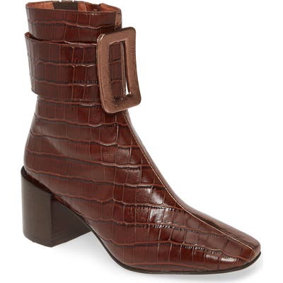 Jeffrey Campbell Godard Colorblock Buckle Boot, Brown