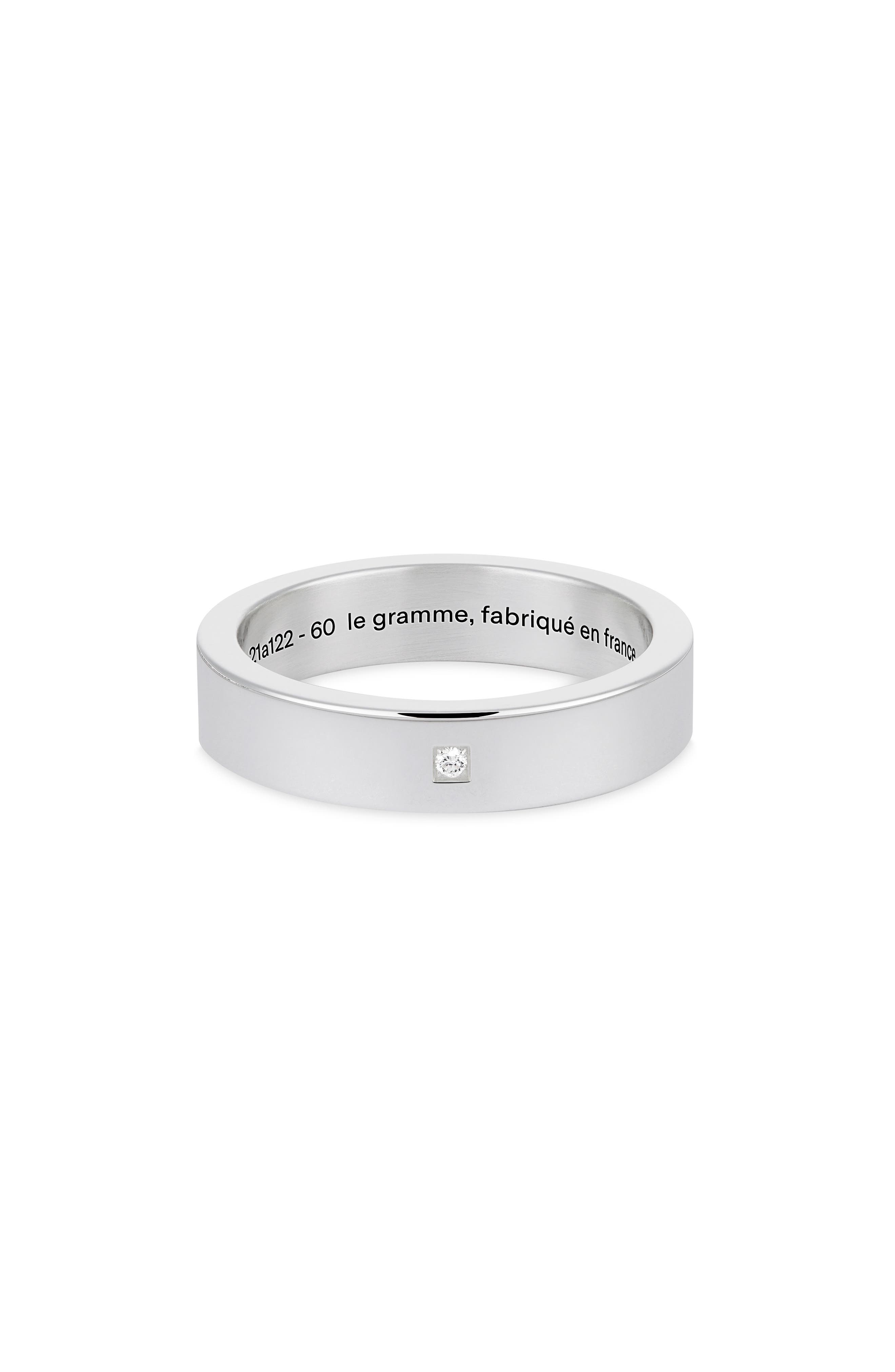 le gramme Men's 7G Diamond Polished Sterling Silver Band Ring | Nordstrom
