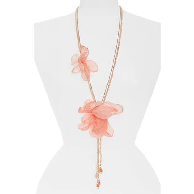 Stella + Ruby Chiffon Flower Lariat Necklace