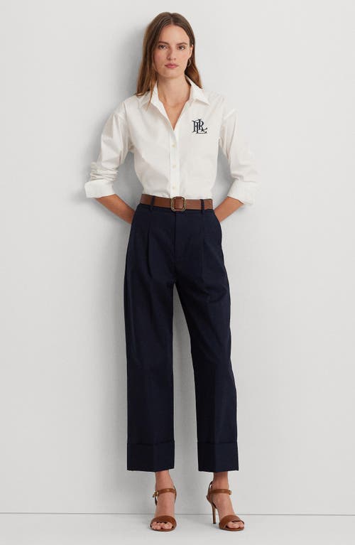 Shop Lauren Ralph Lauren Relaxed Fit Stretch Cotton Shirt In White