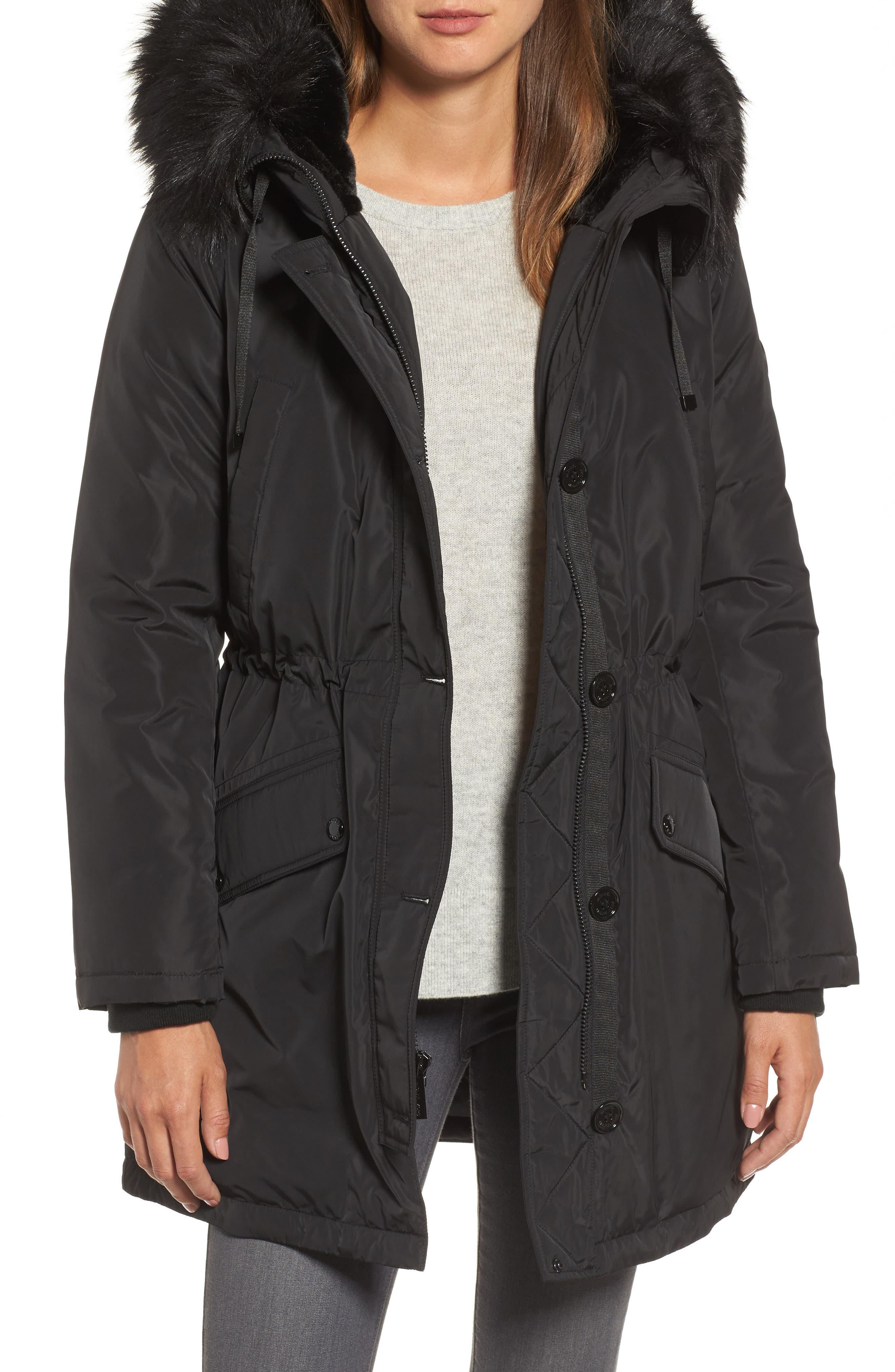 MICHAEL Michael Kors Waterproof Anorak with Faux Fur Hood Nordstrom