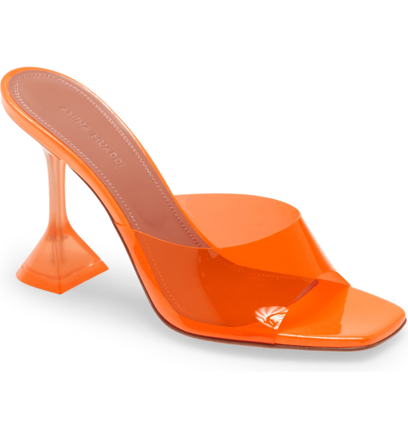 Orange Lupita jelly heels from Amina Muaddi