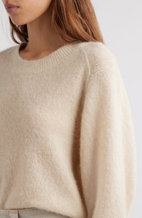 Shop Isabel Marant Lusia Silk, Baby Alpaca & Cashmere Crewneck Sweater In Beige