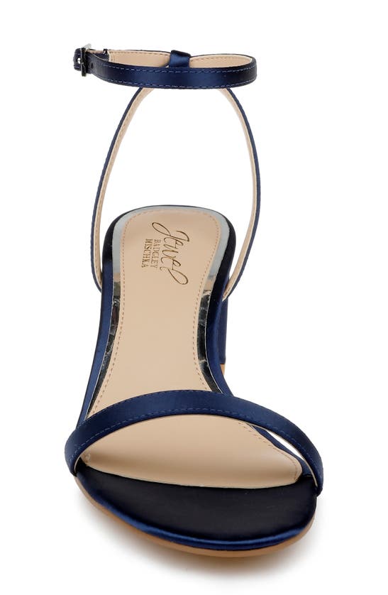 Jewel Badgley Mischka Danni Ii Ankle Strap Sandal In Navy Satin