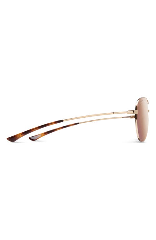 Shop Smith Langley 60mm Chromapop™ Polarized Aviator Sunglasses In Rose Gold/rose Gold Mirror