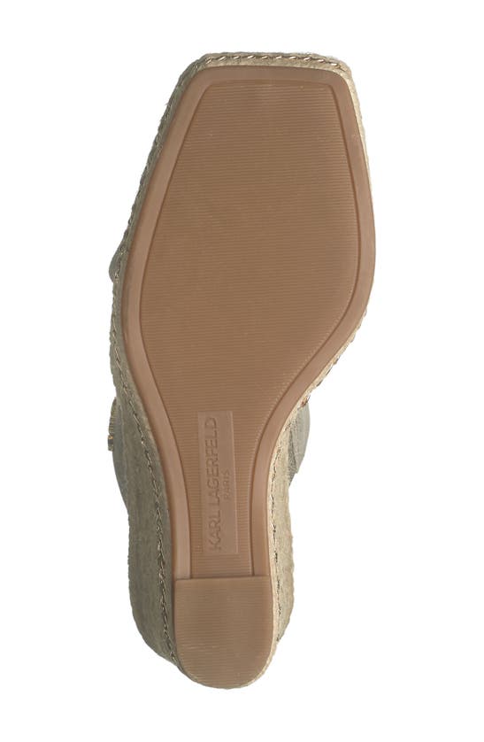 Karl Lagerfeld Cambia Chain Espadrille Platform Wedge Mule In Champagne