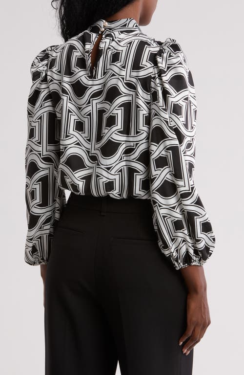 Love By Design Seraphine Long Sleeve Mock Neck Top In Framed Geo