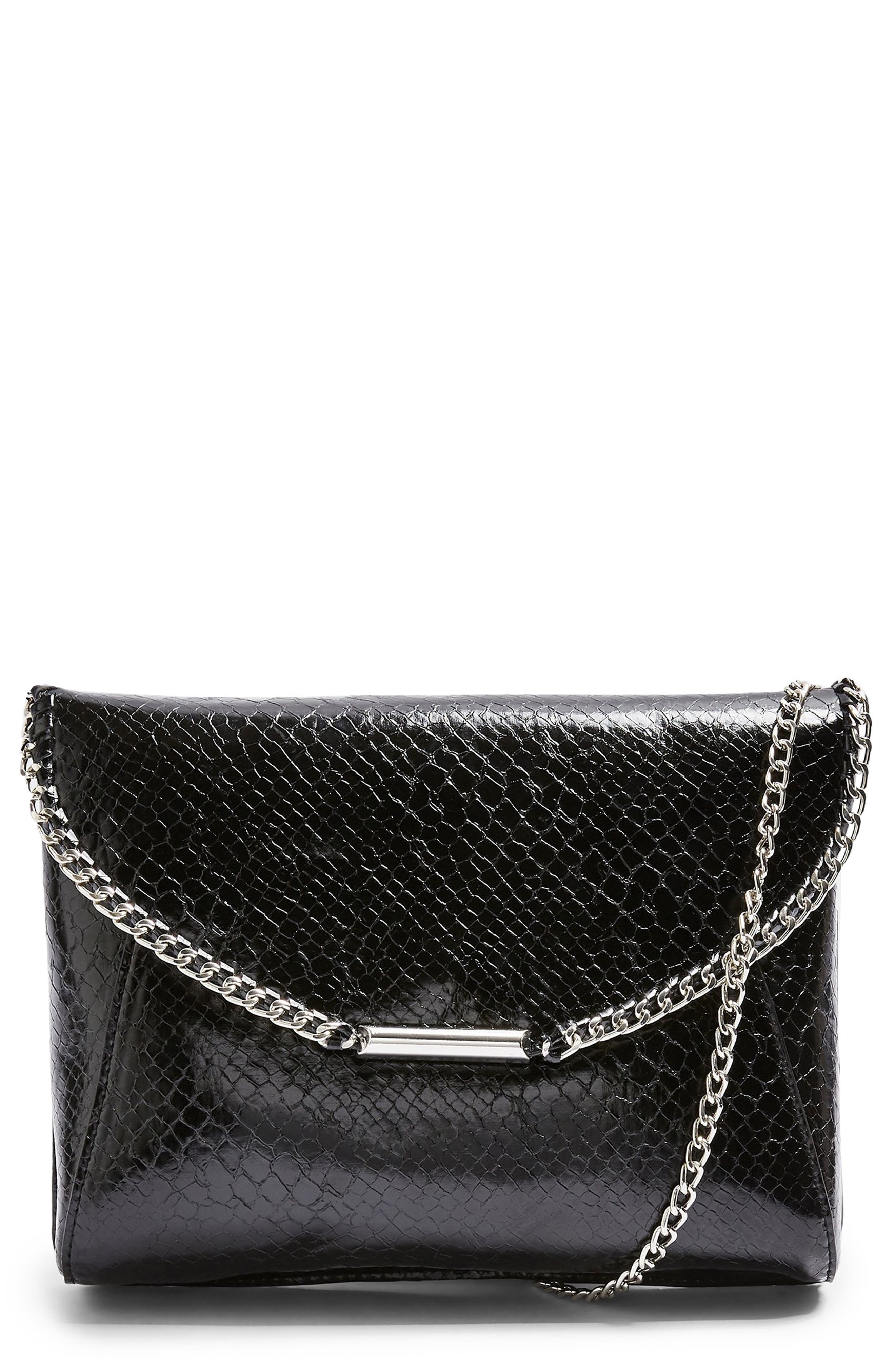 topshop black clutch